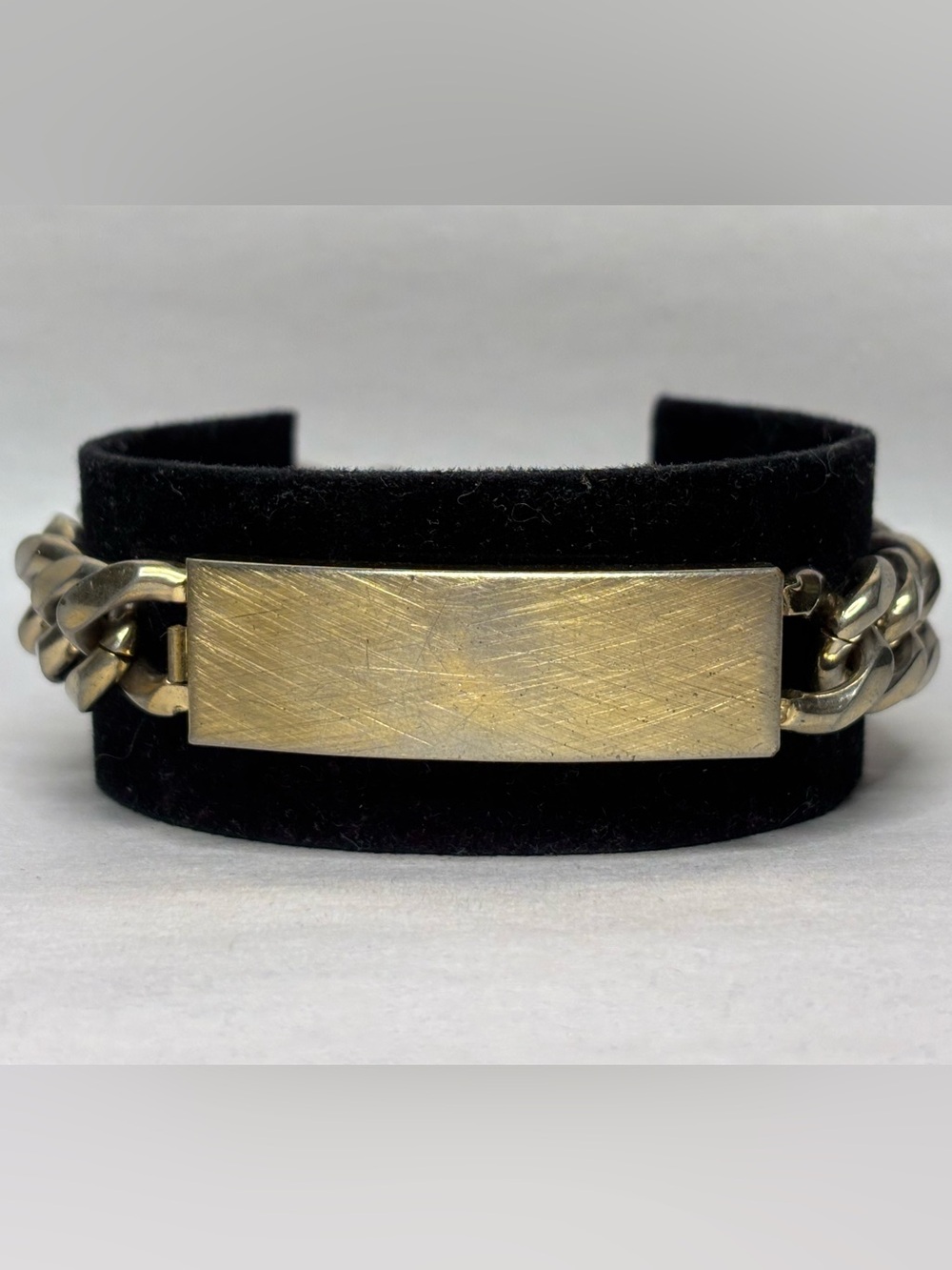 Vintage Speidel USA Goldtone Curb Chain ID Bracelet #6082